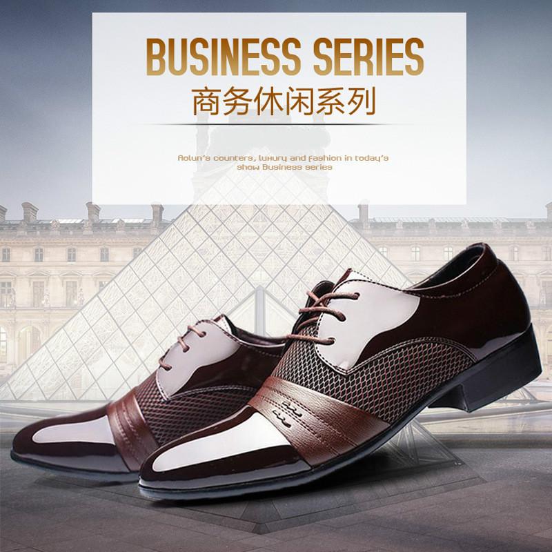 

2025 new men s casual business dress men s pointed leather shoes large size men s office shoes wedding shoes men 48 коричневий