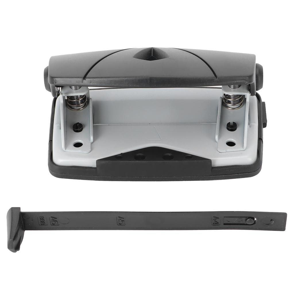 Hole Punch Small Plastic Adjustable Positioning Punching Machine for Stationery BindingBlack