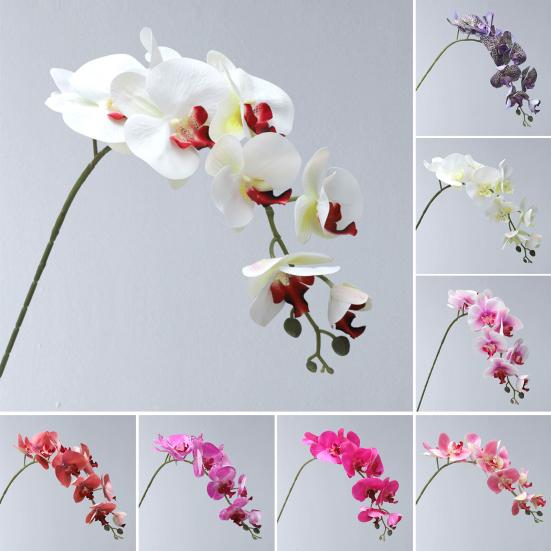 9 Heads Fake Phalaenopsis Multi-fork Handcraft Artificial Butterfly Orchid for Home