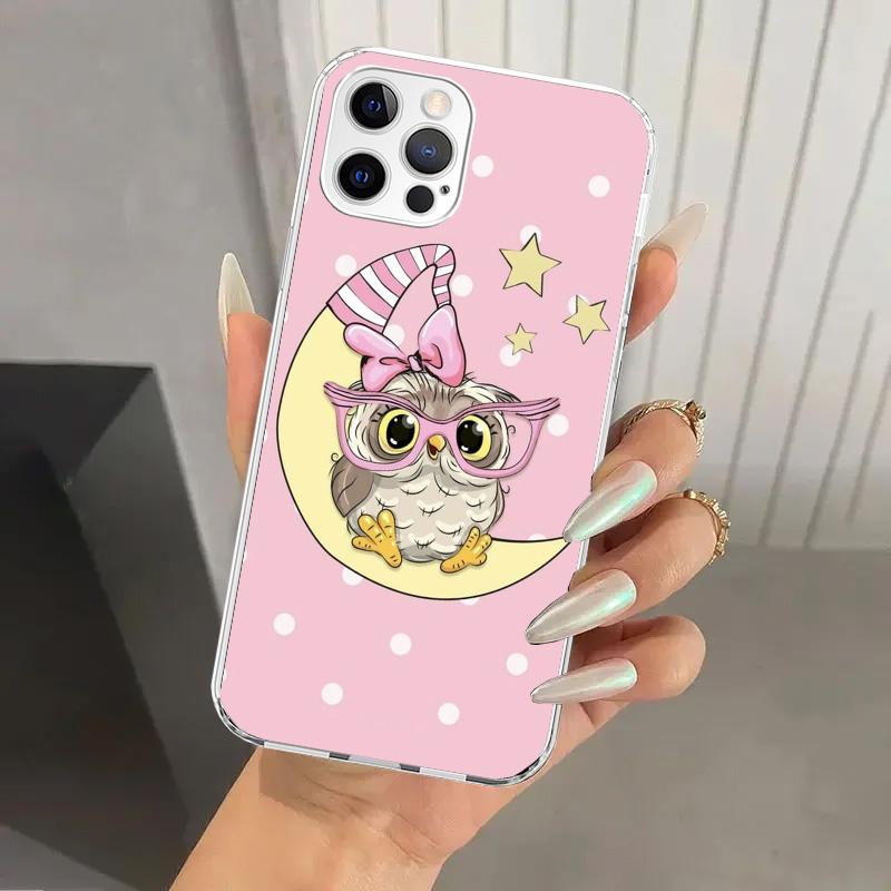 Cartoon Cute Owl LoveLy Phone Case for Iphone 17 Air 16 15 Plus 14 13 Mini 12 11 Pro Max 16E 7 8 SE 2020 Soft Funda Print Shell