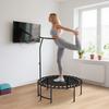 Rebounder Trampoline, 5-Level Adjustable Handle, Workout Trampoline, Black