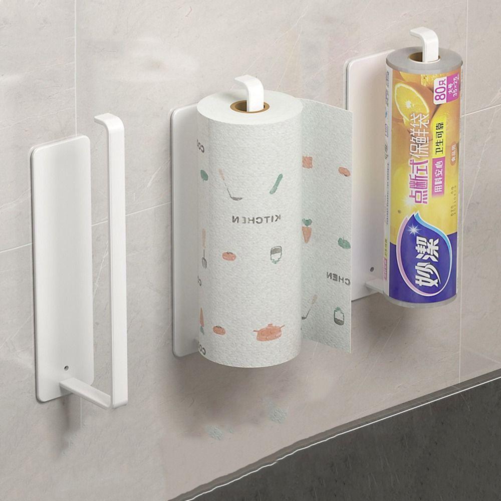 White/Black/Grey Fresh Film Storage Rack Carbon Steel Paper Towel Holder Cabinet/Cupboard