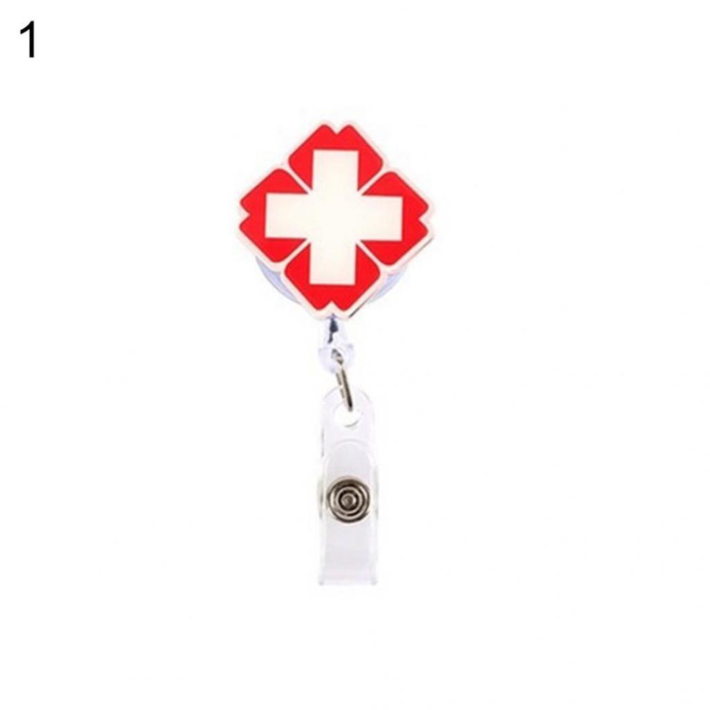 Cartoon Nurse Doctor Retractable Reel ID Badge Label Name Card Tag Clip