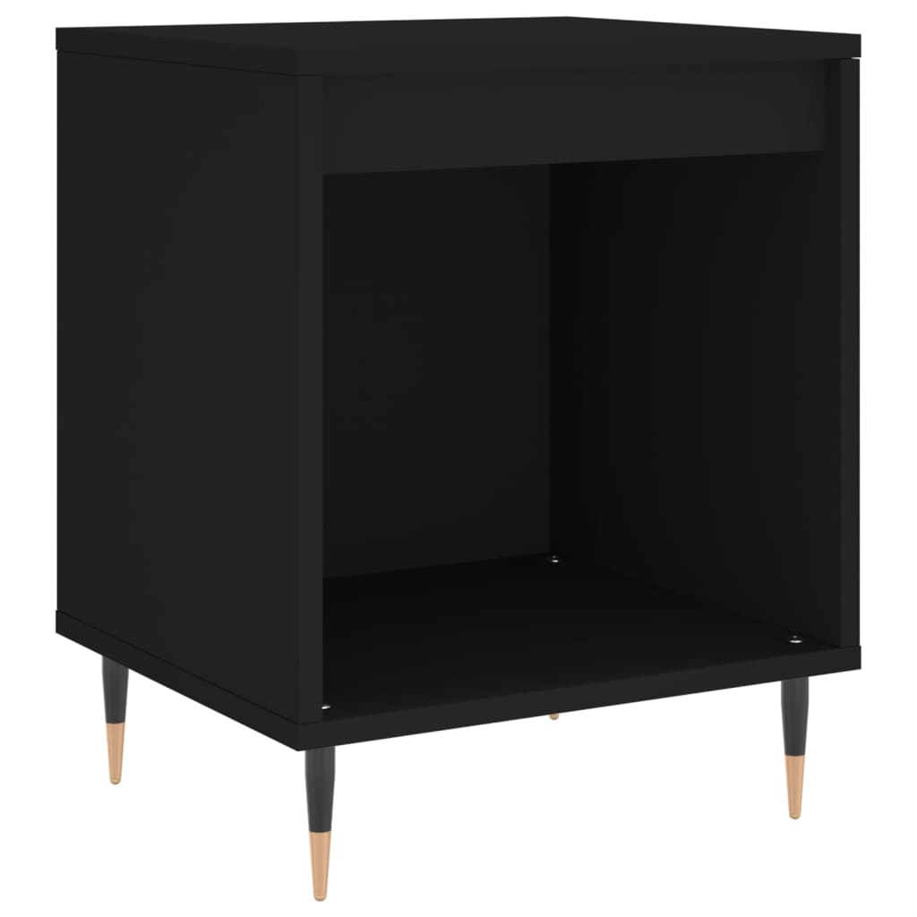 Vidaxl Bedside Table, Black, 40X35X50 Cm, Wood-Based Material