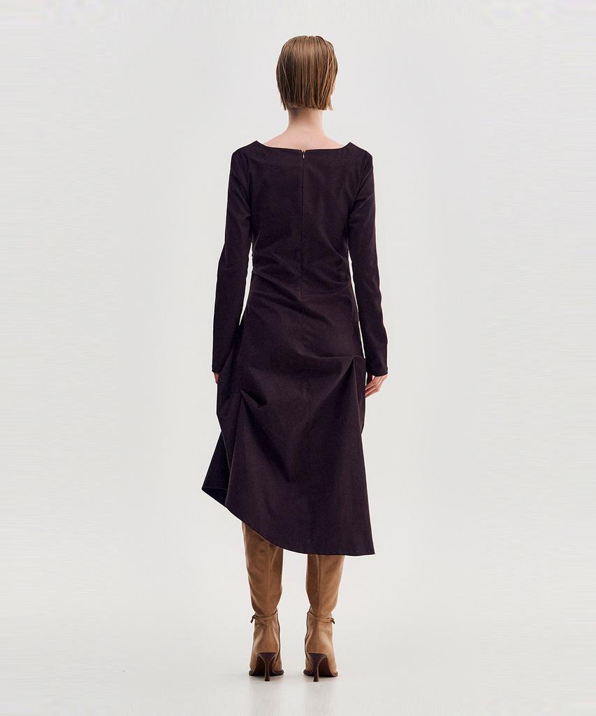 Kimjisu Dozi - Pinched Long Sleeve Dress _ Burgundy