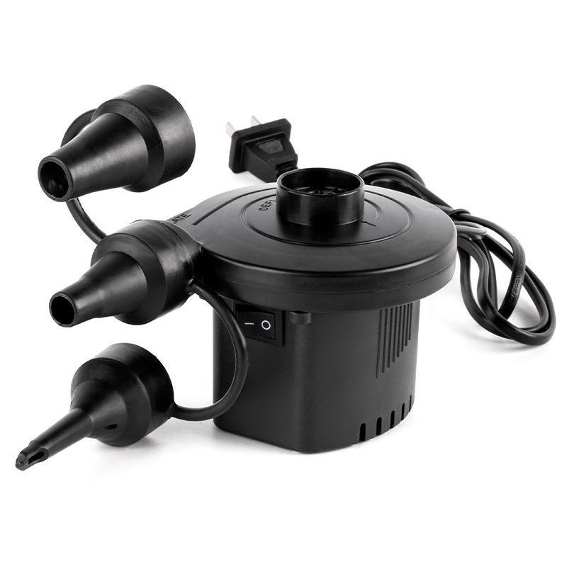 Compact Electric Air Pump Fast Inflate Deflate with Multiple Plug Adapters for Camping Travel Air Bed Use