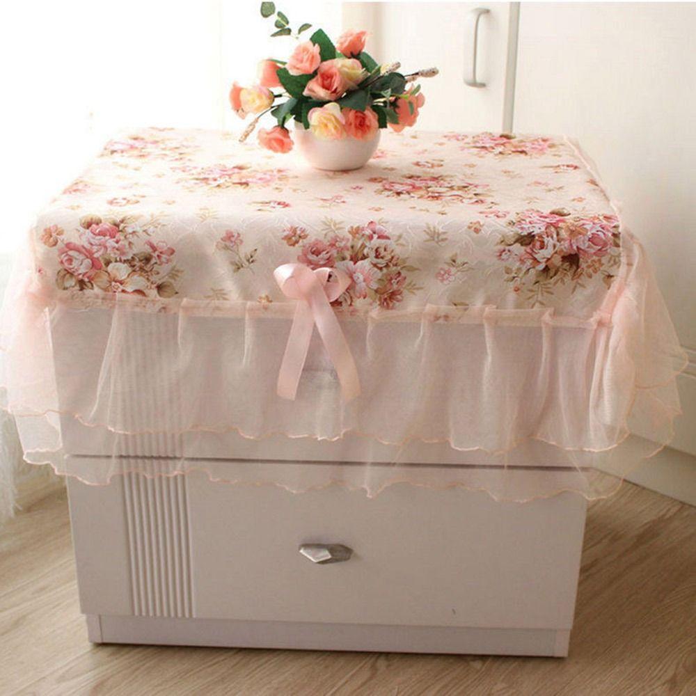 Dustproof Bedside Cabinet Tablecloth 75*80cm Universal Rectangular Table Cover Nappe Bedside Table Sleeve