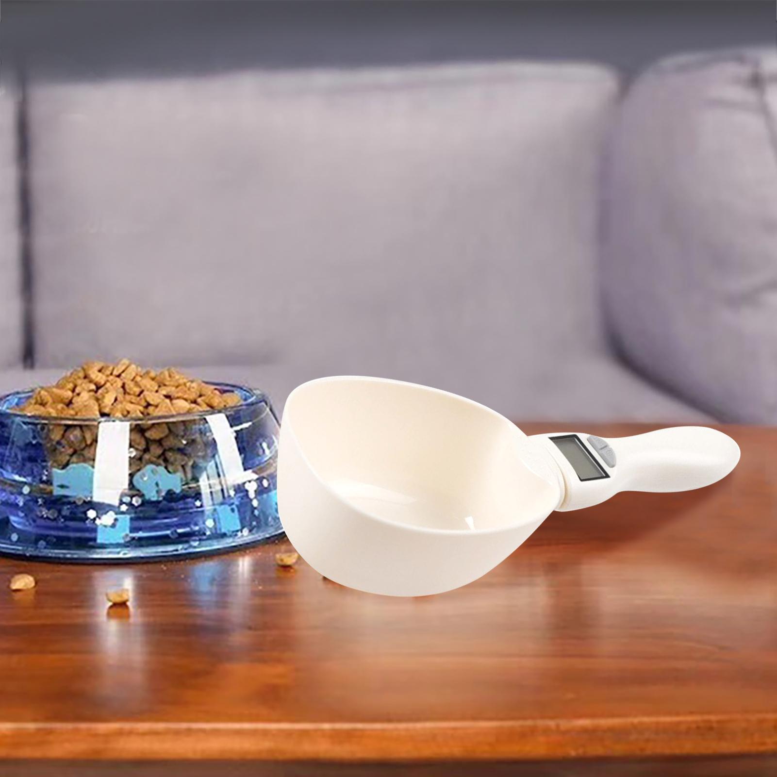 Measuring Spoon for Pets Precise Dog Food Measuring Cup Detachable Cat Food Scooper Digital Scale Spoon with LCD белый