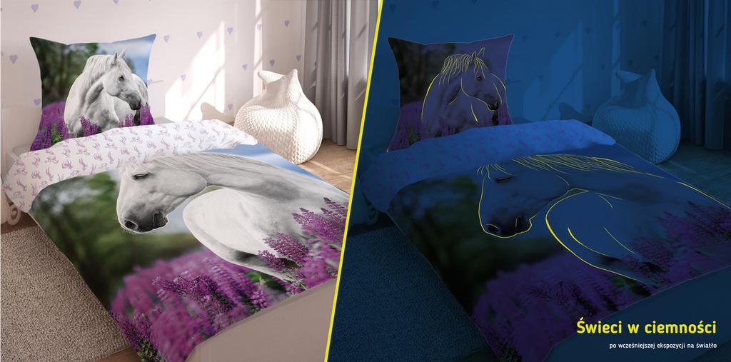 Fluorescent Cotton Bedding 160x200cm Horse