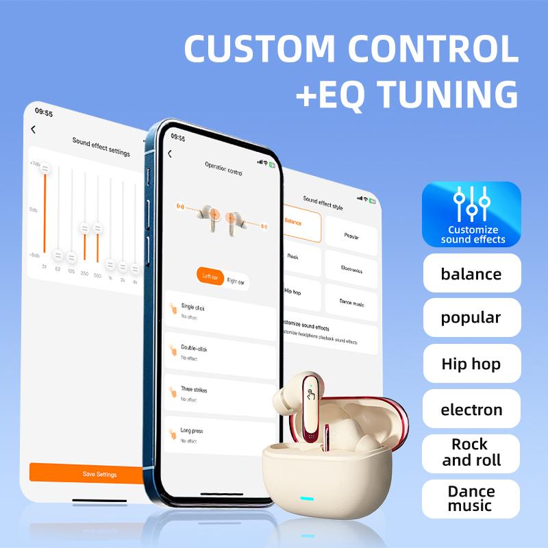 AI Translator In-ear Headphones Real Time Two-Way Translation Earphones 6 Sound Effects Wireless Bluetooth Headset Gamer Earbuds