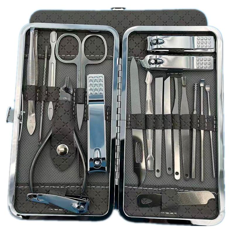 19pcs Stainless Steel Nail Scissor Set Full Set Nail Clippers Household Cuticle Nipper Manicure Tools Nail Clippers