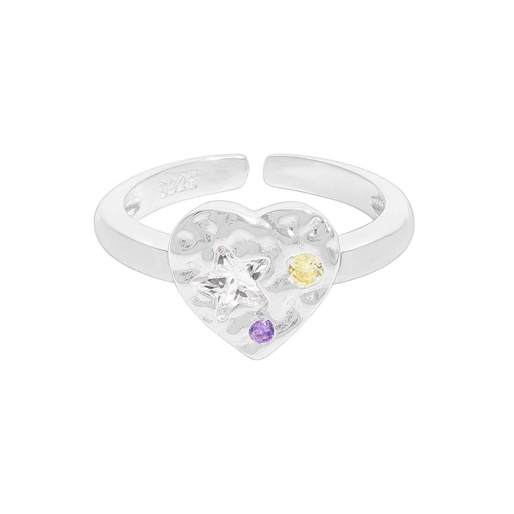 S925 Sterling Silber Luxus Stern Zirkonia Fingerringe Party Jubiläumsgeschenke Schmuck Feine Herzringe für Damen