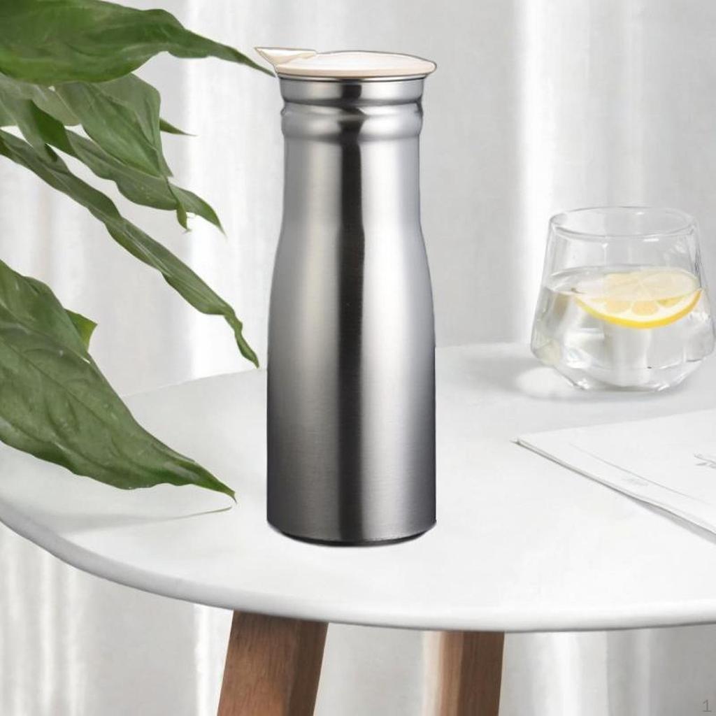 100ml Juice Jug in Stainless Steel with PP Lid Suitable for Restaurants, , and Events