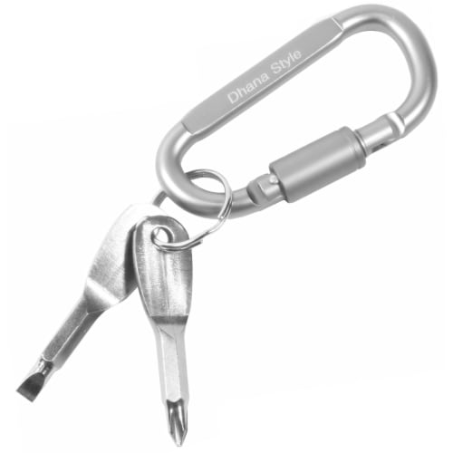 Portable Screwdriver Keychain, Portable Flathead and Phillips Screwdrivers with Carabiner Clip, Multi-Holder, Portable, EDC Keychain, Outdoor, Mini Po