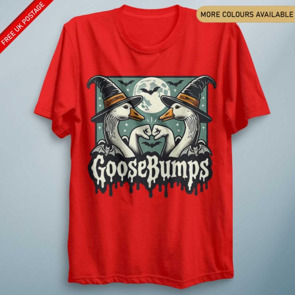 Goose Bumps Funny T Shirt Adult Kids Halloween Costume Tee Graphic Print Horror S