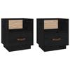 VidaXL Bedside Tables 2 Pcs Black 40x34x45 Cm Solid Pine Wood818304