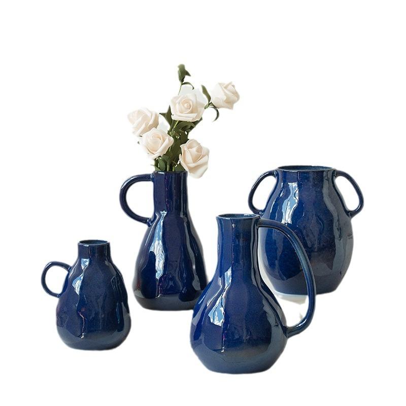 Vintage Wabi Sabi Ceramic Vase for Flower Arrangement Mid Century Modern Home Decor Desktop Water Culture Pot
