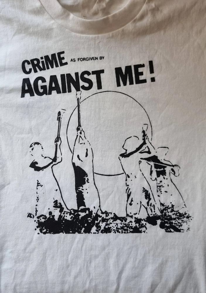 

Collection AGAINST ME Crime Short Sleeve White Size S2345XL Shirt BT265 Unisex T-Shirt XXL