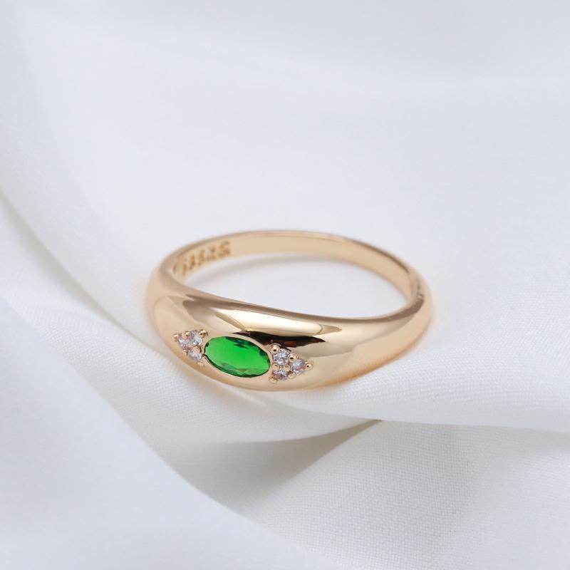 New Emerald Oval Cut Natural Zircon Ring For Women Rose Gold Color Fashion High Quality Daily Fine Wedding Jewelry