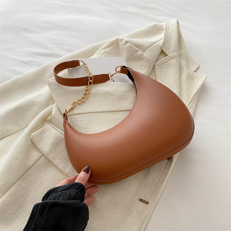 2024 summer casual personality trend simple underarm bag single shoulder niche baguette bag female messenger bag half-moon bag