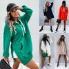 Autumn Winter Women's Long Sleeve Hoodie Pure Color Pocket Sweatshirt Casual Comfortable Polyester Fiber Street Style Garment