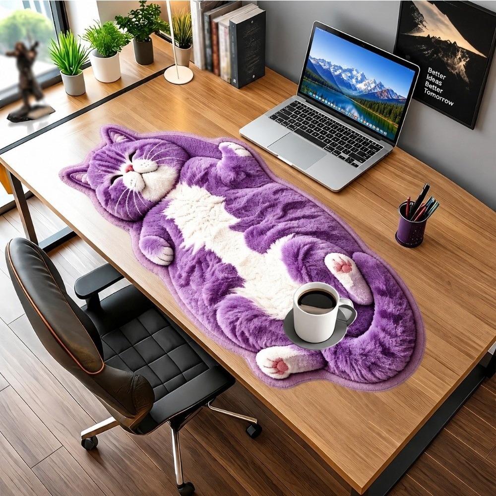 Cartoon Cat Mouse Pad Non-Slip Writing Mat Funny Laptop Table Mat for Home&Office