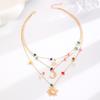 Boho Sun Star Moon Colorful Stones Necklaces for Women Men Multi Layer Stacking Pendant Necklaces Holiday Jewelry Accessories
