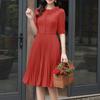 ZANZEA Women Casual Round Neck Summer Short Sleeve Pleated Dress