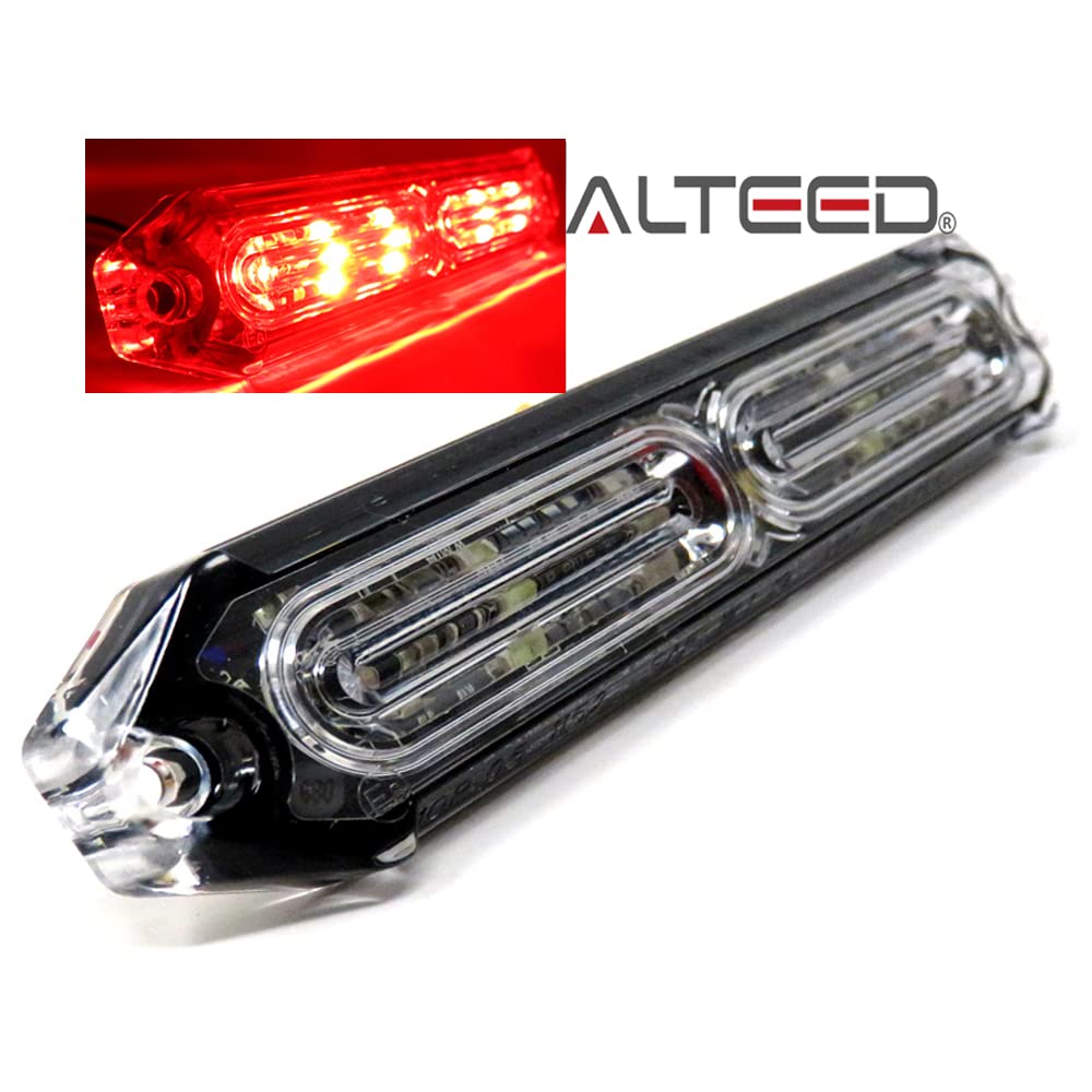 

ALTEED Slim LED Flashlight Bar with 24 Patterns and Synchronization Compatible with Automotive Vehicles Small, Function, 12V-24V (Red)