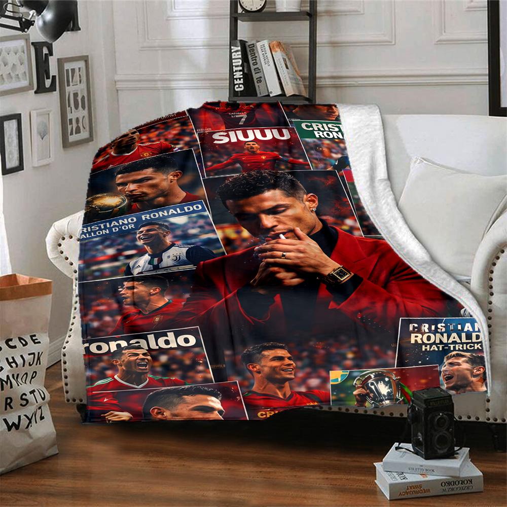Ronaldo's Golden Legacy Blanket Warmthful Decor Great for Chair Sofa Office Four Seasons Universal Digital Print Best Holiday Gift for Friends Family