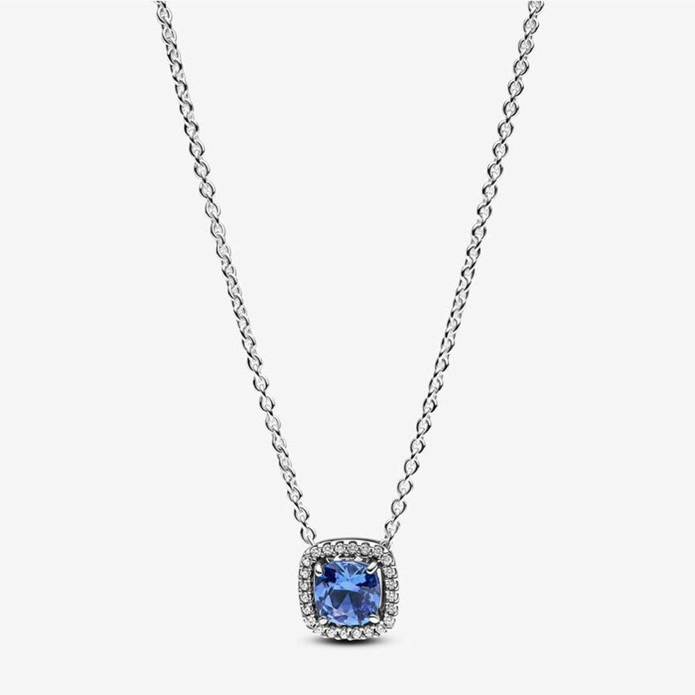 

Pandora Sparkling Square Blue Halo Necklace 393560C01