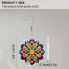 2D Flat Jewelry Cartoon Colorful Mandala Flowers Pattern Dangle Earring Daily Outfits Party Accessories Perfect Gift for Family/ Friends