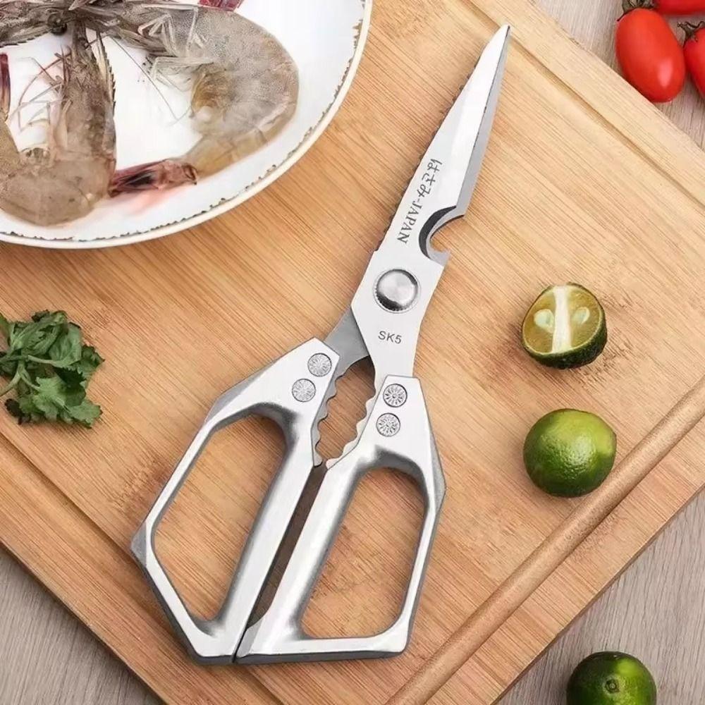 Stainless Steel Chicken Bone Scissors Multifunctional Design Professional Use Food Box Cutter Fish Scale Scraper for Home Use
