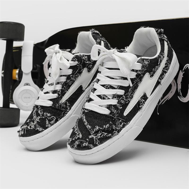 Denim Canvas Unisex Skateboard Shoes Autumn Streetwear Trendy Men's Board Shoes Comfort Platform Lace-up Men casual Sneakers
