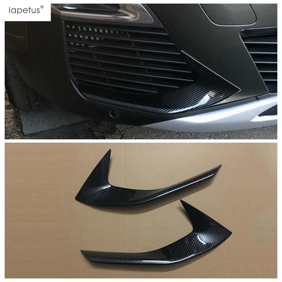 Front Fog Lights Lamp Eyelid Eyebrow Strip Cover Trim ABS Chrome  / Carbon Fiber Accessories For Peugeot 3008 3008GT 2017 -