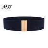 Vysoce kvalitní elastický pásek Široký pasový pás, Nastavitelný pružný s kovovou čtvercovou přezkou pro trenéry, Stylový zeštíhlující pás pro šaty A