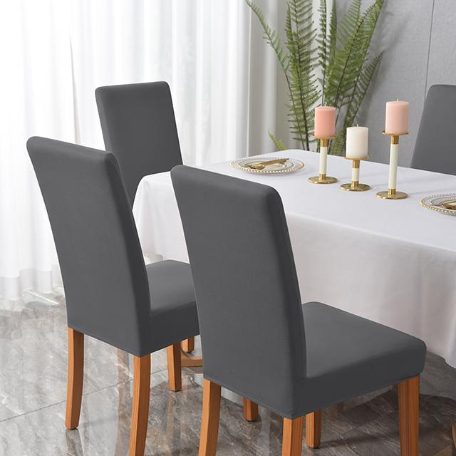 1 2 4 6pcs Solid Color Chair Cover Stretch Spandex Elastic Slipcovers Chair Covers For Dining Room Kitchen Wedding Banquet Hotel for Home