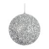 Boule décorative - Polyfoam - 12 cm - Argent - Paillette