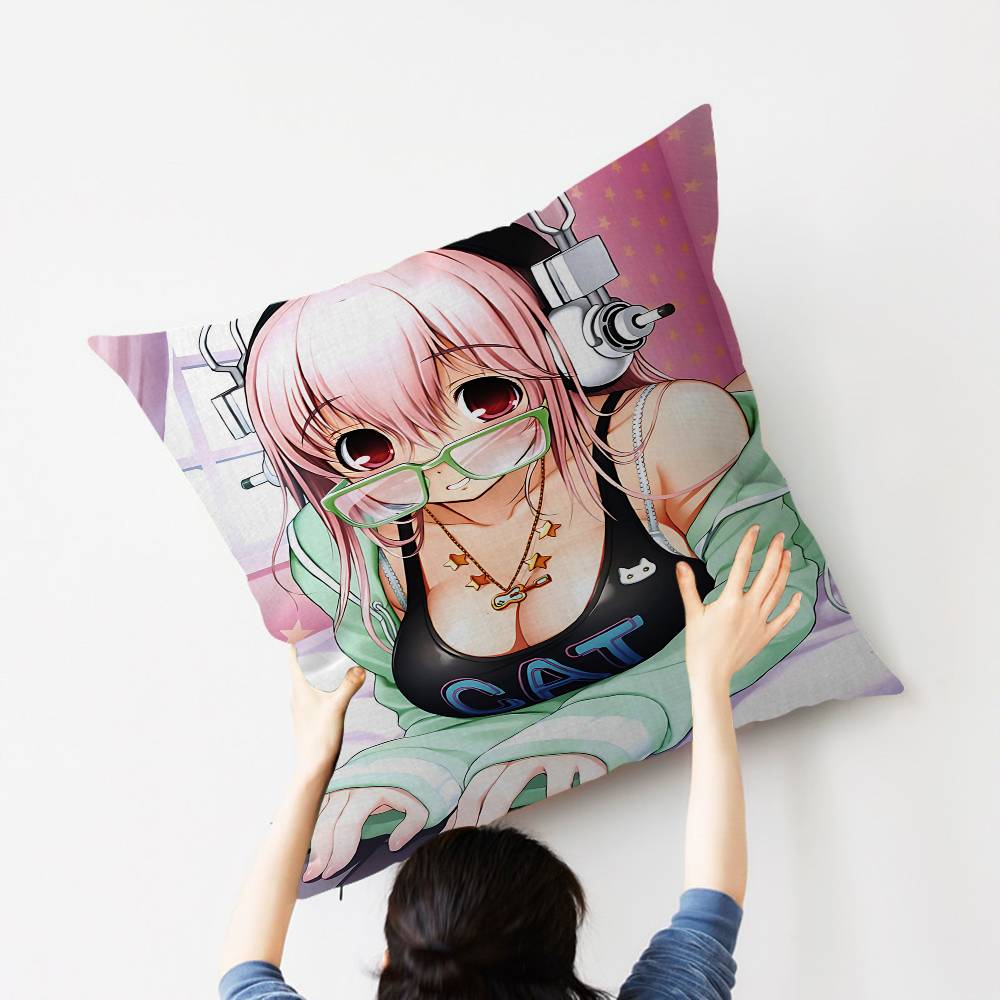 S-Super S-Sonico Pillow Cover For Bedroom Room And Living Room Sofa Decorative Cushion Cover
