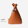 Women's Genuine Leather Bucket Handbag - Large Capacity, High-End Cowhide Veggie Basket Style