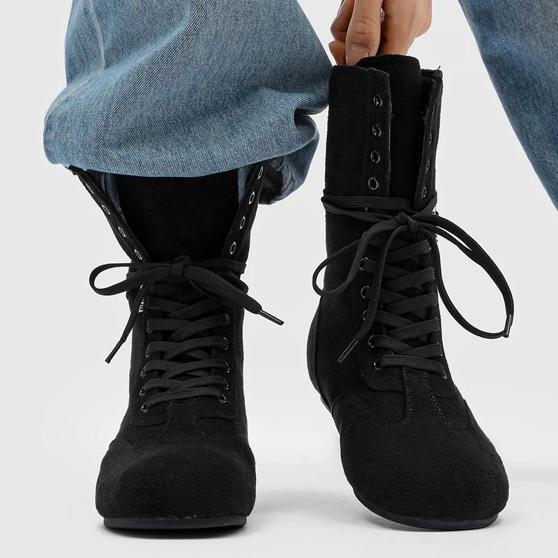 Fashion Autumn and Winter High Top Boots Luxury Designer Minimalist Style Outdoor Fashion Street Walking Warm 38-46 Black Shoes