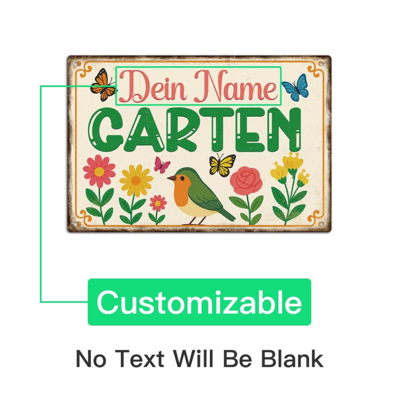 Personalized German Text Retro Metal Tin Sign Home Garden Wall Decor Holiday Gift белый