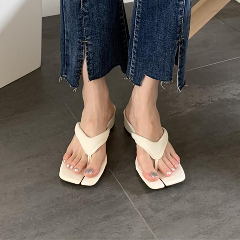 Bailamos Summer Fashion Open Clip Toe Mules Women Slippers Sandals 2025 High Quality Low Heels Flip Flops Beach Slides Shoes Mu