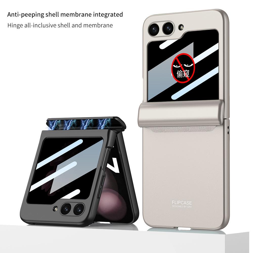 Applicable to Samsung Z flip1 mobile phone case magnetic hinge case film integrated anti-privacy glass flip1 anti-drop protective case