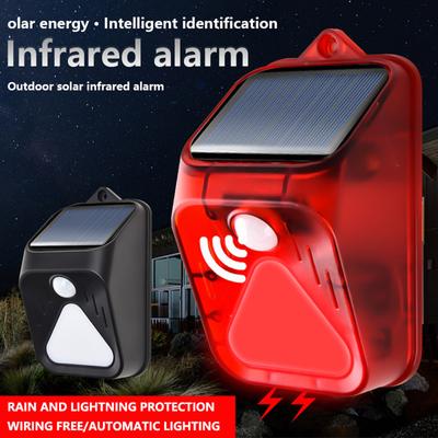 Luz de alarme solar 3 modos ip65 à prova d'água controle remoto sensor lâmpada de parede de alarme contra roubo para dirigir