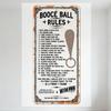 Vintage Booce Ball Rules Metal Tin Sign Rustic Distressed Orange Bordered Wall Decor for Man Cave Club Cafe Home Bar Decorative
