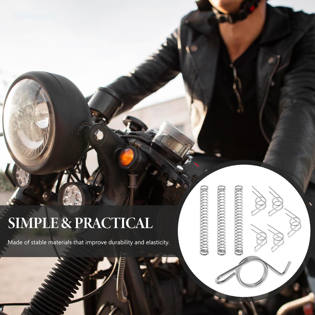 1 Set 8 Pieces Spring Set Torsion Compression Motorcycle Brake Clutch Lever Return Side Stand Springs Kit Stainless Steel