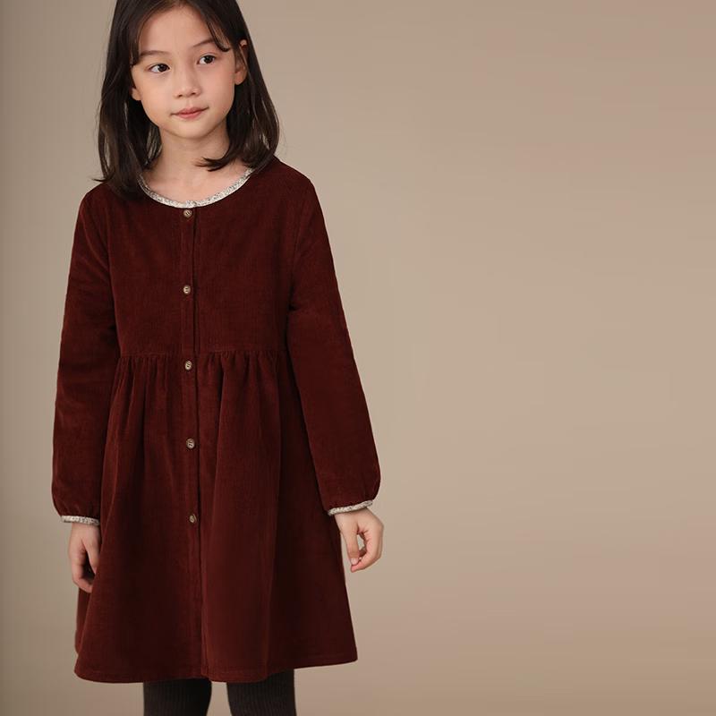 Hacikis Girls  Thick Cotton Long Sleeve Dress 130