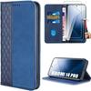 Case and Tempered Glasses - Xiaomi - 14 Pro - Navy Blue Pu Leather - Mosaic Pattern - Magnetic Closure