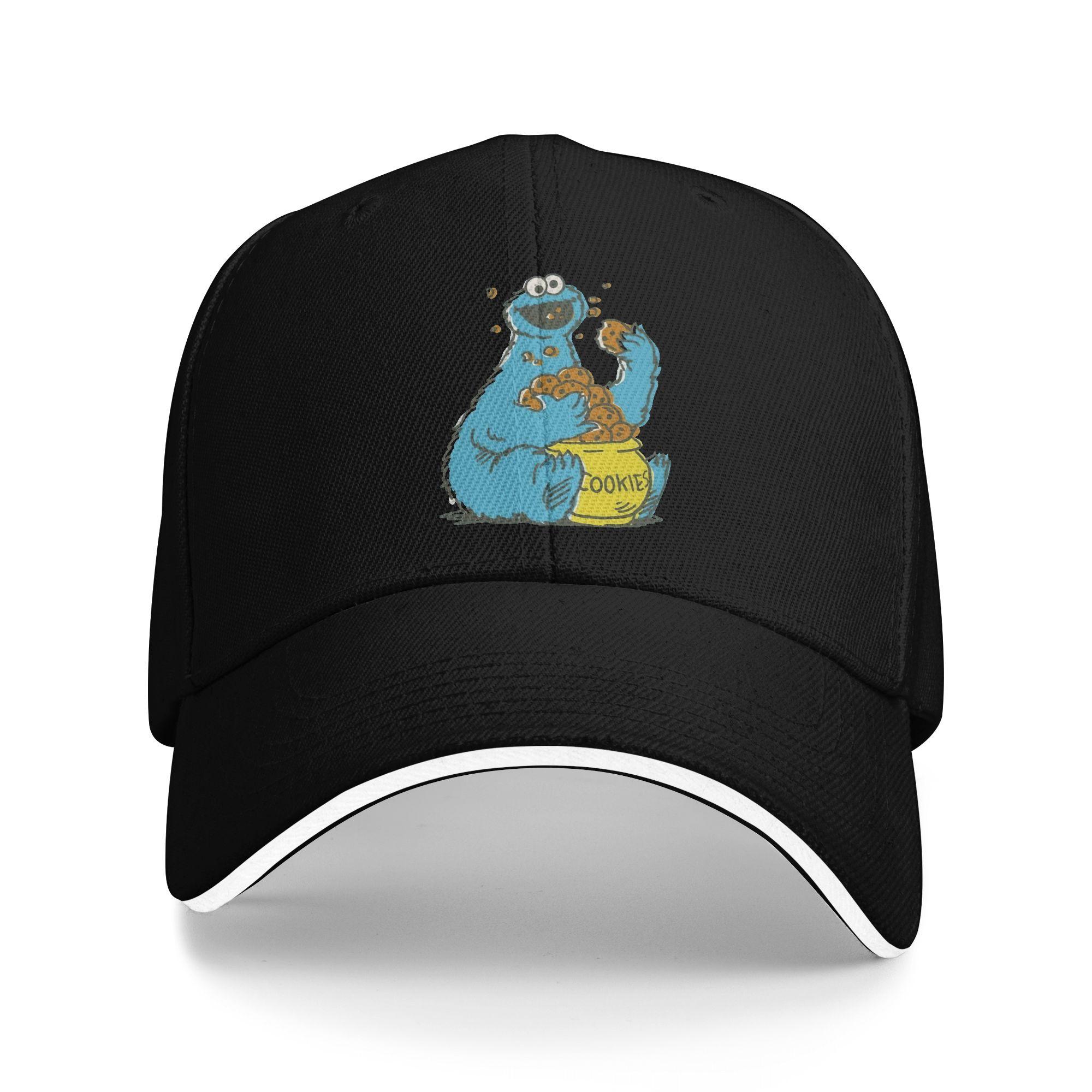 Cookie Monster Sesames Baseball Cap Popular Cartoon Sandwich Cap Unisex Adjustable Hats Cap Workouts One Size